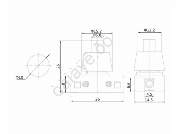 Кнопка 250V 2А (2с) ON-OFF белый (PBS-17A) (для настольной лампы) REXANT