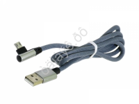 Дата-кабель универ.  MicroUSB  М5  (2Ам) Угловой тканевый