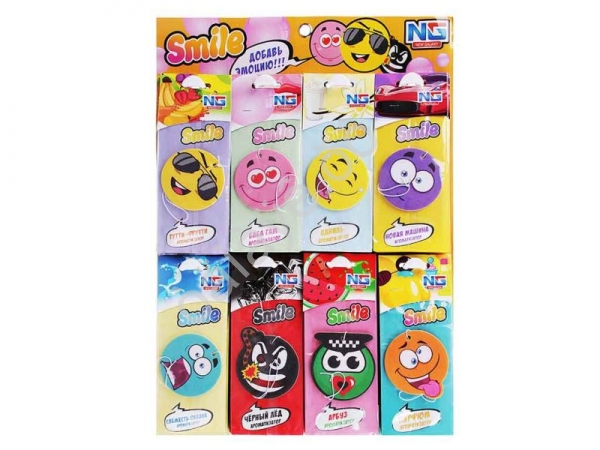 Освежитель воздуха "NEW GALAXY" бумажный "Модные смайлы", лист 80 шт /80/800