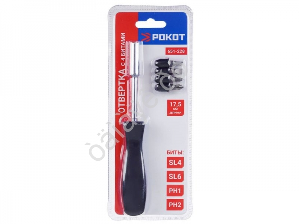 Отвёртка с 4 битами РОКОТ