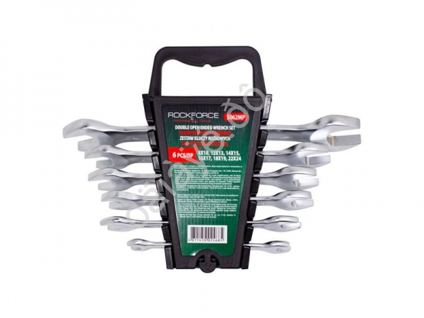 Ключи рожковые, набор 6пр. (8х10, 12х1, 14х15, 16х17, 18х19, 22х24мм)  RockFORCE