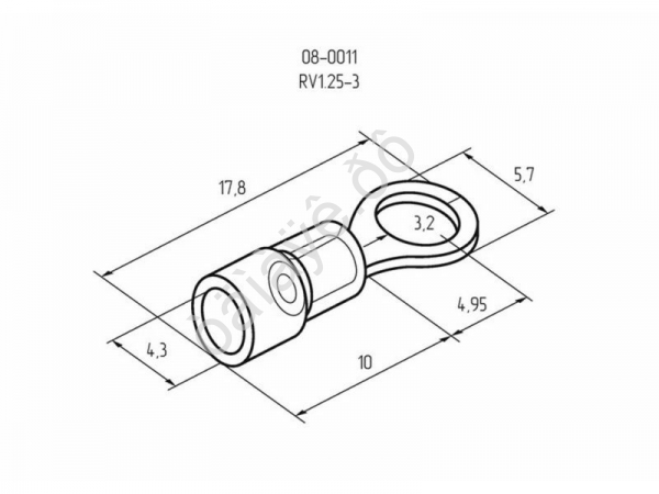 Клемма с изол. кольцо REXANT Ø3,2мм (100шт) VR 125-3 Клемма с изол. кольцо REXANT Ø3,2мм (100шт) VR 125-3