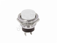 Выключатель-кнопка металл 250V 2А (2с) OFF-(ON) Ø16.2 белая (RWD-306) REXANT