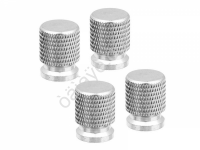 Колпачок на вентиль б/шин мет. 4шт, серебро, ЕРМАК