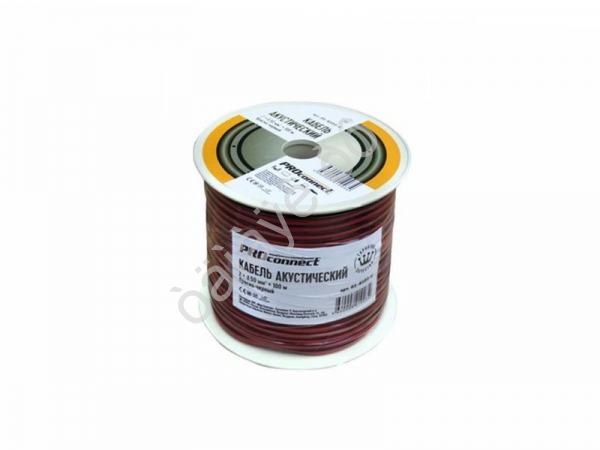 Провод двойной  2х0.50мм, кр./черн.100м.  PROCONNECT /1/8