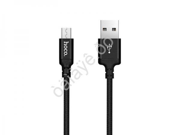 Дата-кабель Micro USB 1м, 2,4А, нейлоновая оплетка, черный HOCO X14 Hoco
