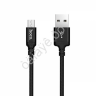 Дата-кабель Micro USB 1м, 2,4А, нейлоновая оплетка, черный HOCO X14 Hoco