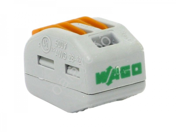 Клемма универсальная, 2-проводная wago, серая (0,08-2,5/4 мм кв.)