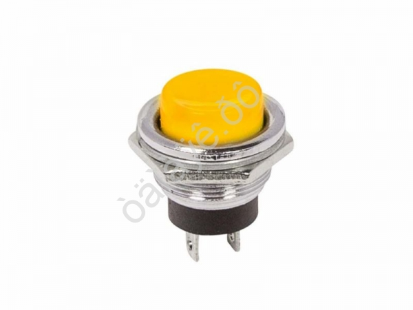 Выключатель-кнопка металл 250V 2А (2с) OFF-(ON) Ø16.2 желтая (RWD-306) REXANT