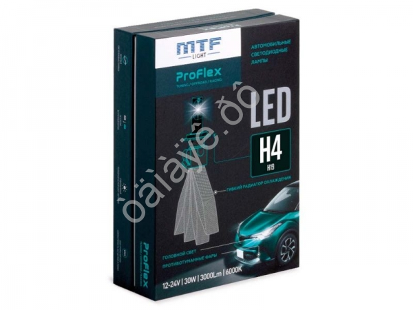 Светодиодные лампы MTF LIGHT серия ProFLEX H4/H19, 6000K, 3000lm, 12-24V, 30W, NO FAN, 2шт.