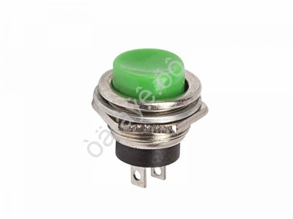 Кнопка металл 250V 2А (2с) OFF-(ON) Ø16.2 зеленая (RWD-306) REXANT/10