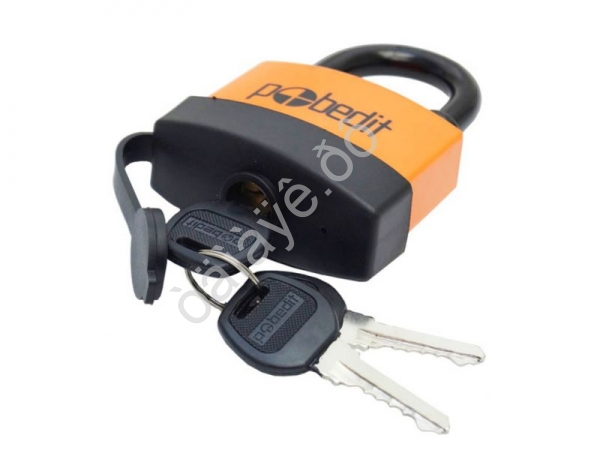 Замок навесной Бастион-1, всепогодный, с закаленной дужкой, 70мм, Pobedit  /1/6