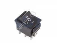 Переключатель 250V 15A (6c) ON-OFF-ON черный с нейтралью/10