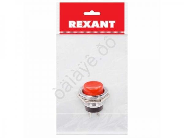 Выключатель-кнопка металл 250V 2А (2с) OFF-(ON) Ø16.2 красная (RWD-306) REXANT