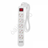 Удлинитель бытовой 5 гнезд, 1,5м, 3х1,0мм², с/з, с выключателем, 2 USB, белый REXANT