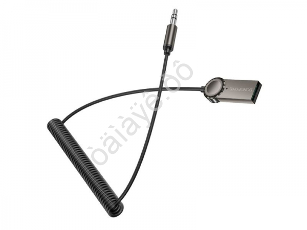 Адаптер-ресивер в магнитолу Bluetooth AUX микрофон, серый BOROFONE BC56 /1/*69