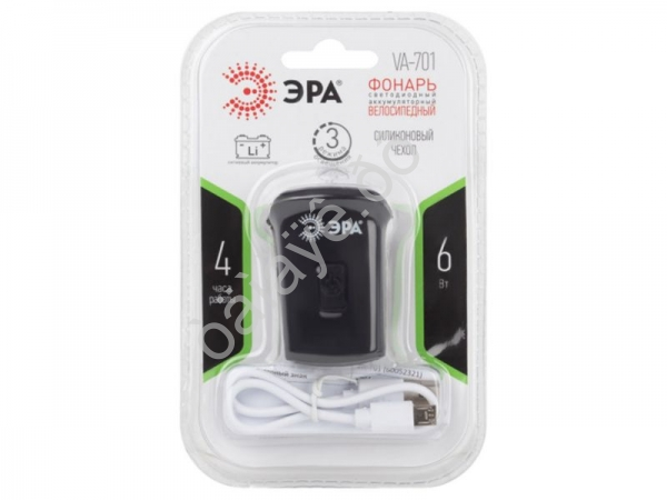 Фонарь Эра велосипедный (6Вт, SMD, аккум) VA-701