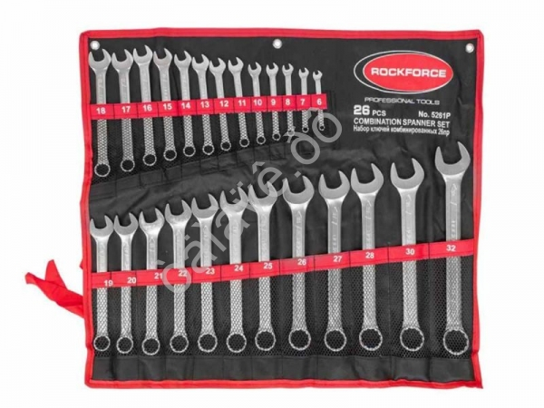 Набор ключей комбинированных 26пр.(6-28, 30, 32мм),на полотне RockFORCE