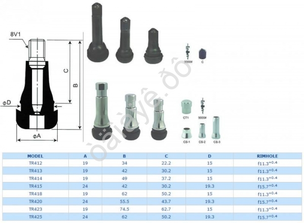 Вентиль бескамерных шин  (ТR-414) черный  /100/1000_
