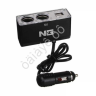 Разветвитель прикуривателя в авто, 2 гнезда, 2хUSB, 60 W, 2.1А, 12/24В,  пластик NG