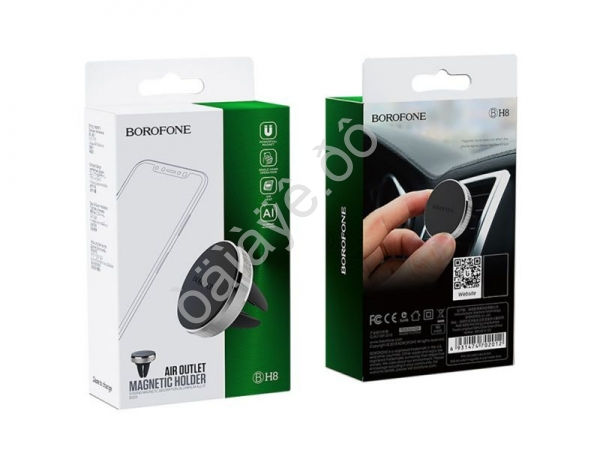 Держатель телефона магнитный на панель, круглый, серебряный Borofone BH8