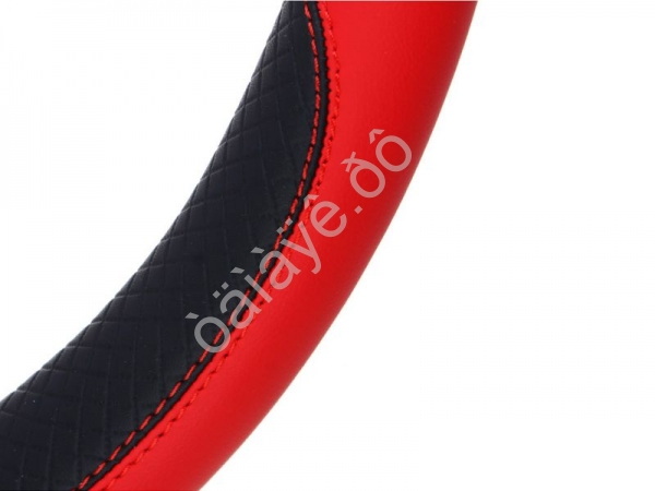 Оплётка на руль NEW GALAXY серия Basic, экокожа, размер M, черно-красная