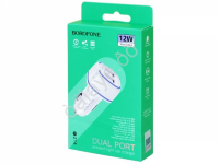 АЗУ в прикуриватель  2хUSB, белый BOROFONE BZ14 (44шт в уп) Borofone