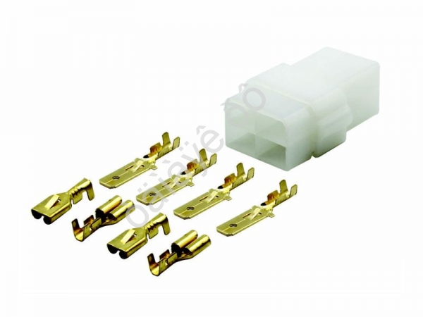 Монтажный разъем 4 контакта (6.3мм) без провода, негерметичный, комплект (приемная и ответная части) AVY-0248 /10 Монтажный разъем 4 контакта (6.3мм) без провода, негерметичный, комплект (приемная и ответная части) AVY-0248 /10