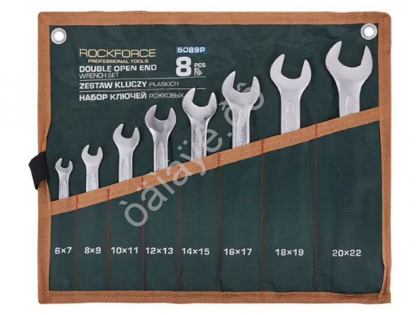 Ключи рожковые, набор 8пр. (6х7, 8х9, 10х11, 12х13, 14х15, 16х17, 18х19, 20х22мм) RockFORCE