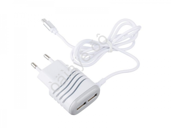 СЗУ 2в1 LightningMicroUSB, 2USB, 220В, 2А, 1м FORZA /1/5 СЗУ 2в1 LightningMicroUSB, 2USB, 220В, 2А, 1м FORZA /1/5