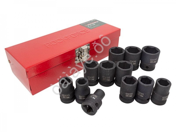 Головки ударные, набор 12пр., 1/2" (6гр.) RockFORCE