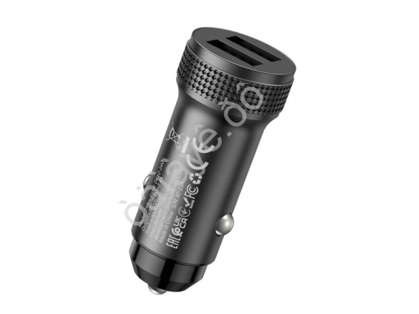 АЗУ в прикуриватель  2хUSB 2.0, черный HOCO Z49 (13шт в уп) Hoco