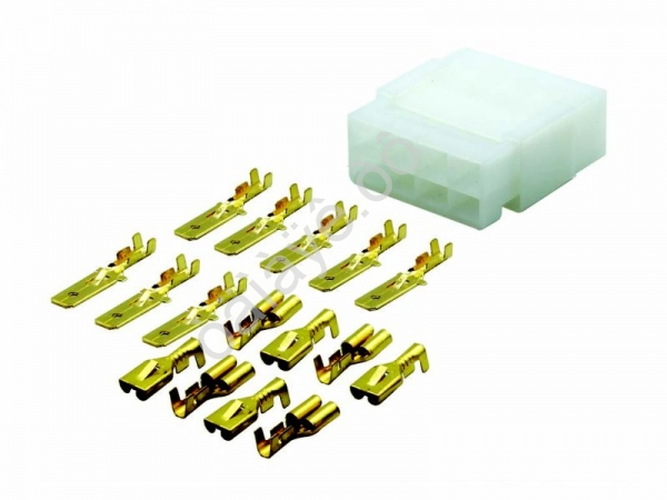 Монтажный разъем 8 контактов (6.3мм) без провода, негерметичный, комплект (приемная и ответная части AVY-0250 /10