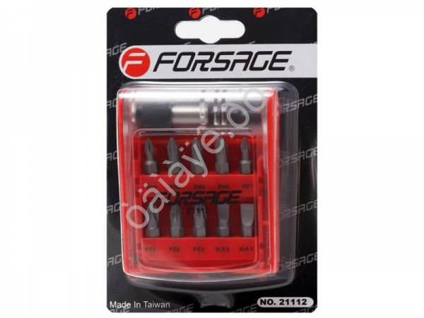 Набор бит с битодержателем 11пр. (PH1,2,3 PZ1,2,3, SL5.5, 6.5) Forsage