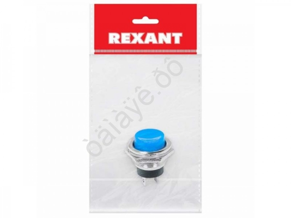 Выключатель-кнопка металл 250V 2А (2с) OFF-(ON) Ø16.2 синяя (RWD-306) REXANT