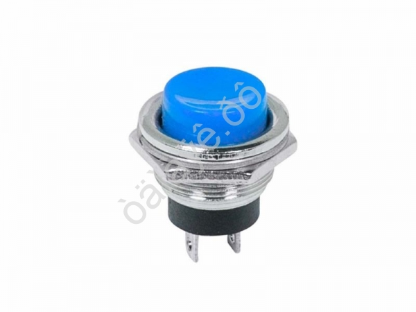 Выключатель-кнопка металл 250V 2А (2с) OFF-(ON) Ø16.2 синяя (RWD-306) REXANT