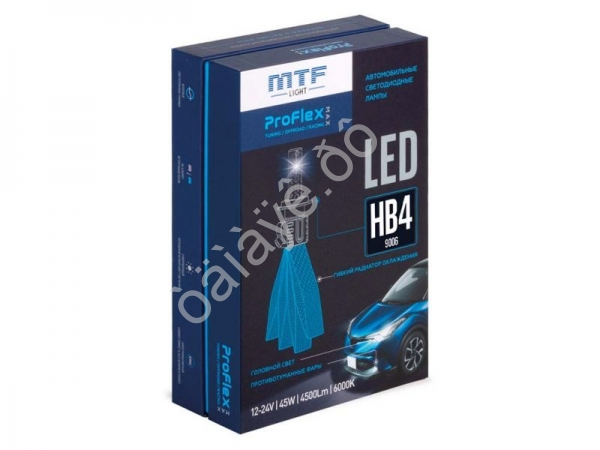 Светодиодные лампы MTF LIGHT серия ProFLEX MAX HB4(9006), 6000K, 4500lm, 12-24V, 45W, NO FAN, 2шт.