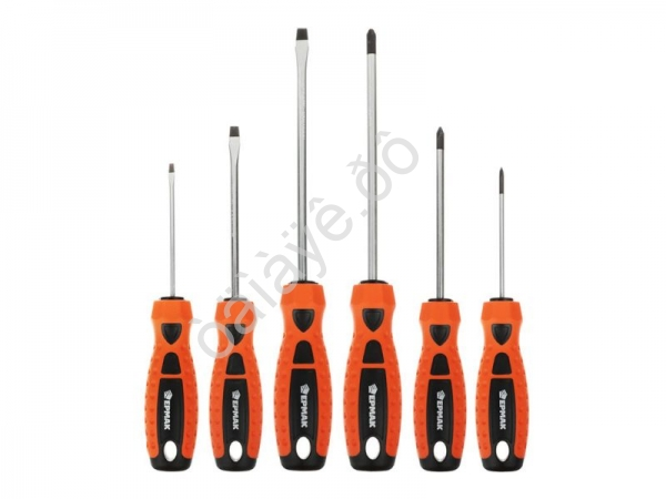 Набор отверток 6шт SL 6*150;5*100;3*75, PH2*150;PH1*100;PH0*75 ЕРМАК
