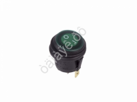 Переключатель 250V 6А (3c) ON-OFF круглый, зелёный с подсветкой, влагозащита/10