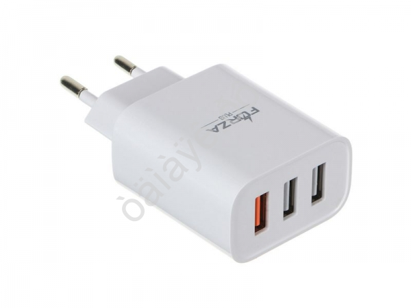 СЗУ 220В, 3 USB, 3.4A, быстрая зарядка, QC 3.0, FORZA