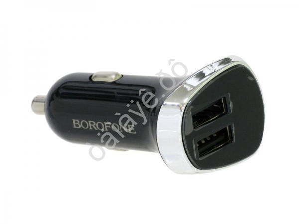 АЗУ в прикуриватель с цифровым дисплеем, двумя USB портами 5V/2.4A, БЕЛЫЙ Borofone BZ15