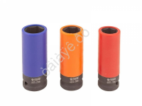 Головки ударные тонкостенные, набор 3пр., 1/2" (6гр.) Forsage