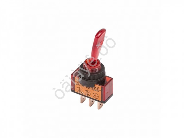 Тумблер 12V 20А (3c) ON-OFF однополюсный с красной подсветкой (ASW-13D) REXANT