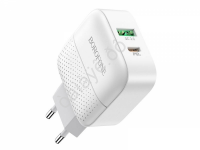 СЗУ 220В, 1USB 3.0 Quick Charger + 1PD Type-C(18W), белый BOROFONE BA46A (32шт в уп) Borofone