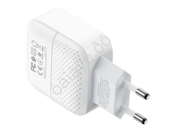 СЗУ 220В, 1USB 3.0 Quick Charger + 1PD Type-C(18W), белый BOROFONE BA46A (32шт в уп) Borofone
