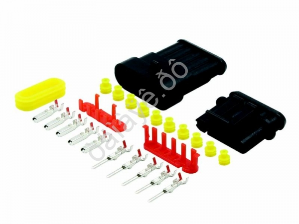 Монтажный разъем герметичный 5 контактов без провода, комплект (приемная и ответная части) AVY-0243 /10