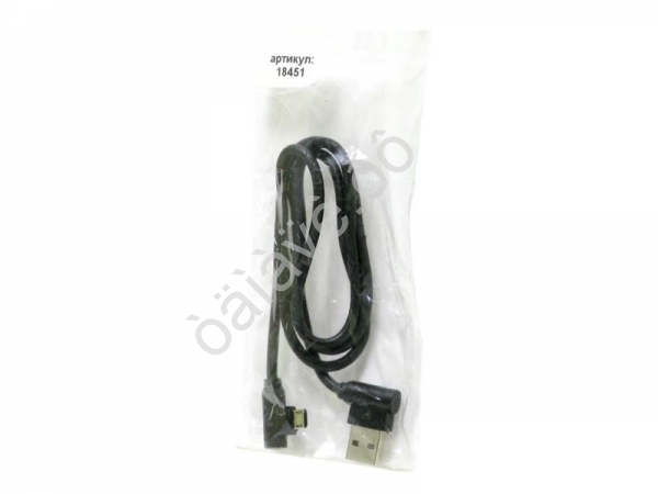 Дата-кабель универ.  MicroUSB 1Ам под кожу угловой