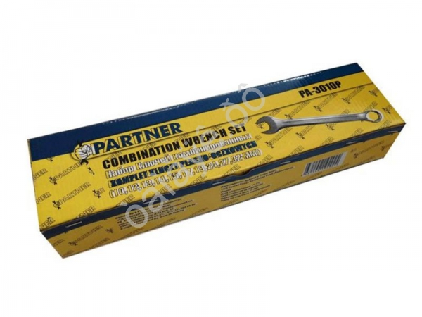 Набор ключей комбинированных 10пр(10,12-15,17,19,24,27,32мм)на полотне Partner Набор ключей комбинированных 10пр(10,12-15,17,19,24,27,32мм)на полотне Partner