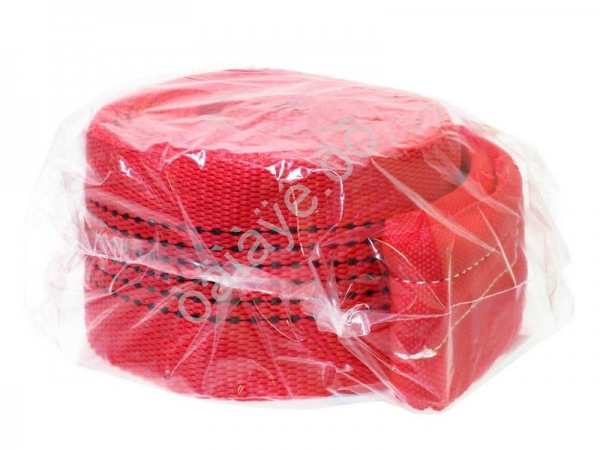 Трос буксировочный лента М5  20т, 5м, шириной 80мм с петлями