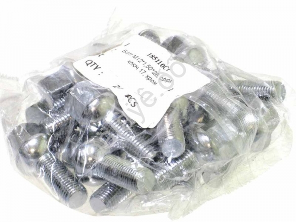 Болт М12*1,50*28, сфера, ключ 17, хром /20 Болт М12*1,50*28, сфера, ключ 17, хром /20